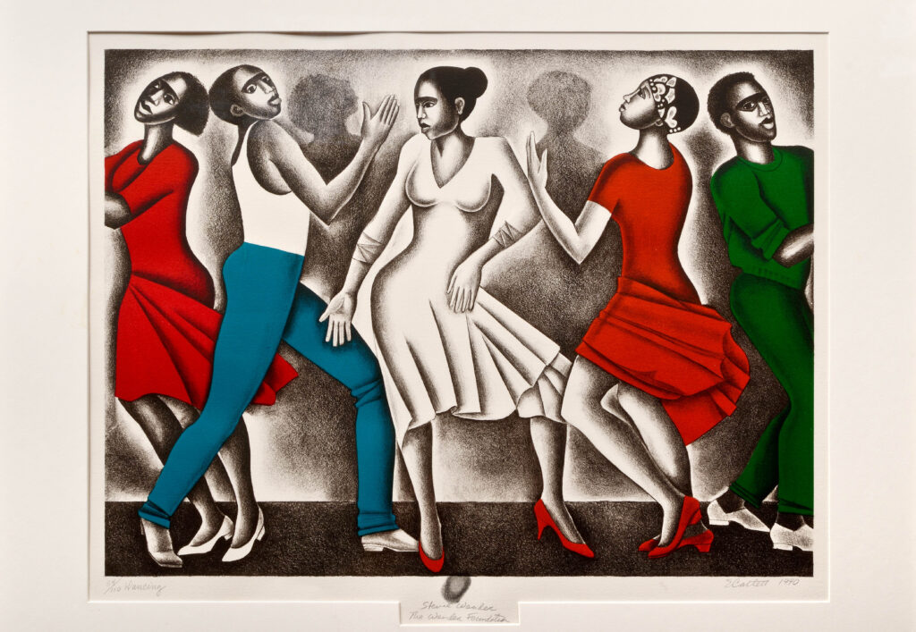 Elizabeth Catlett, 1990, "Dancing" lithograph, edition 34/100